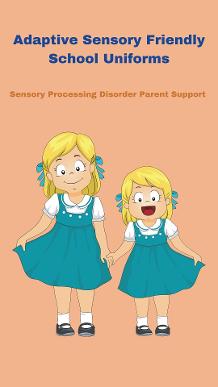 2 girls wearing sensory friendly uniforms for school Adaptive Sensory Friendly School Uniforms For Children 