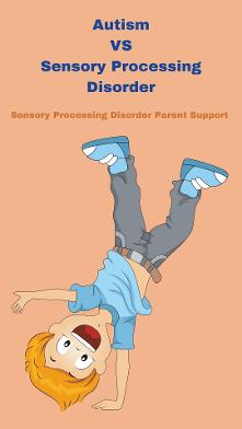 child with autism and sensory processing disorder doing a handstand Autism VS Sensory Processing Disorder 