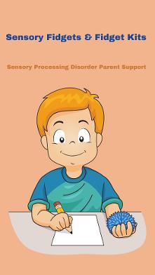 child with sensory issues holding sensory calming puffer fidget Sensory Fidgets & Fidget Kits