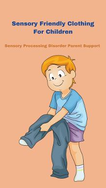 little boy with sensory processing disorder putting on sensory friendly pants Sensory Friendly Clothing For Children with Sensory Processing Disorder  