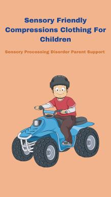 child on 4 wheeler wearing sensory compression clothing Sensory Friendly Compression Clothing For Children 