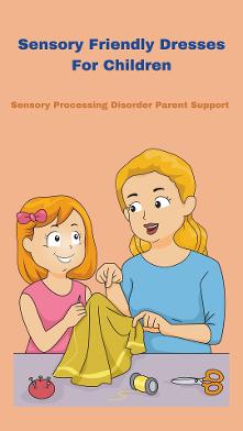 mom and child sewing making a handmade dress sensory friendly Soft Sensory Friendly Comfortable Dresses For Children 