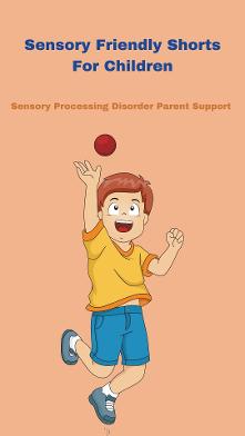 happy child throwing ball wearing sensory friendly shorts Comfy Sensory Friendly Itch-Free Shorts For Children   