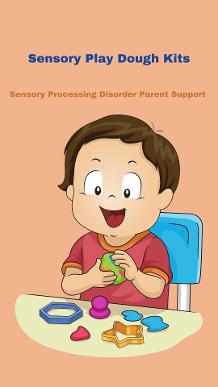child with sensory processing disorder playing with sensory play dough kit Sensory Play Dough Kits