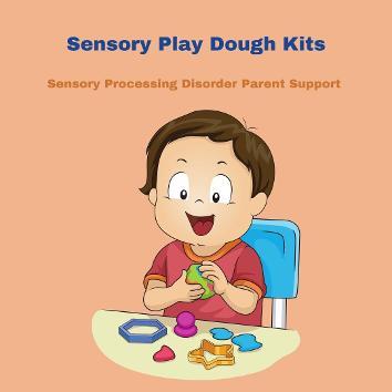 child with sensory processing disorder filling sensory diet playing with sensory play dough kit Sensory Play Dough Kits