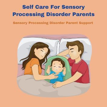parents resting sleeping in bed with child Self Care For Sensory Processing Disorder Parents 