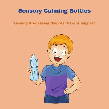 child with sensory processing disorder holding a calming sensory bottle Sensory Calming Bottles  