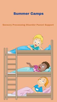 children with autism adhd sensory processing disorder sleeping at bunk beds at summer camp Summer Camps For Neurodiverse Children  USA & Canada